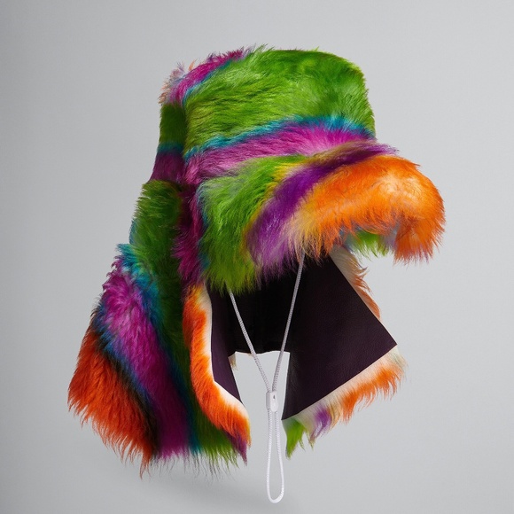 Marni Accessories - Marni striped sherling colorful hat